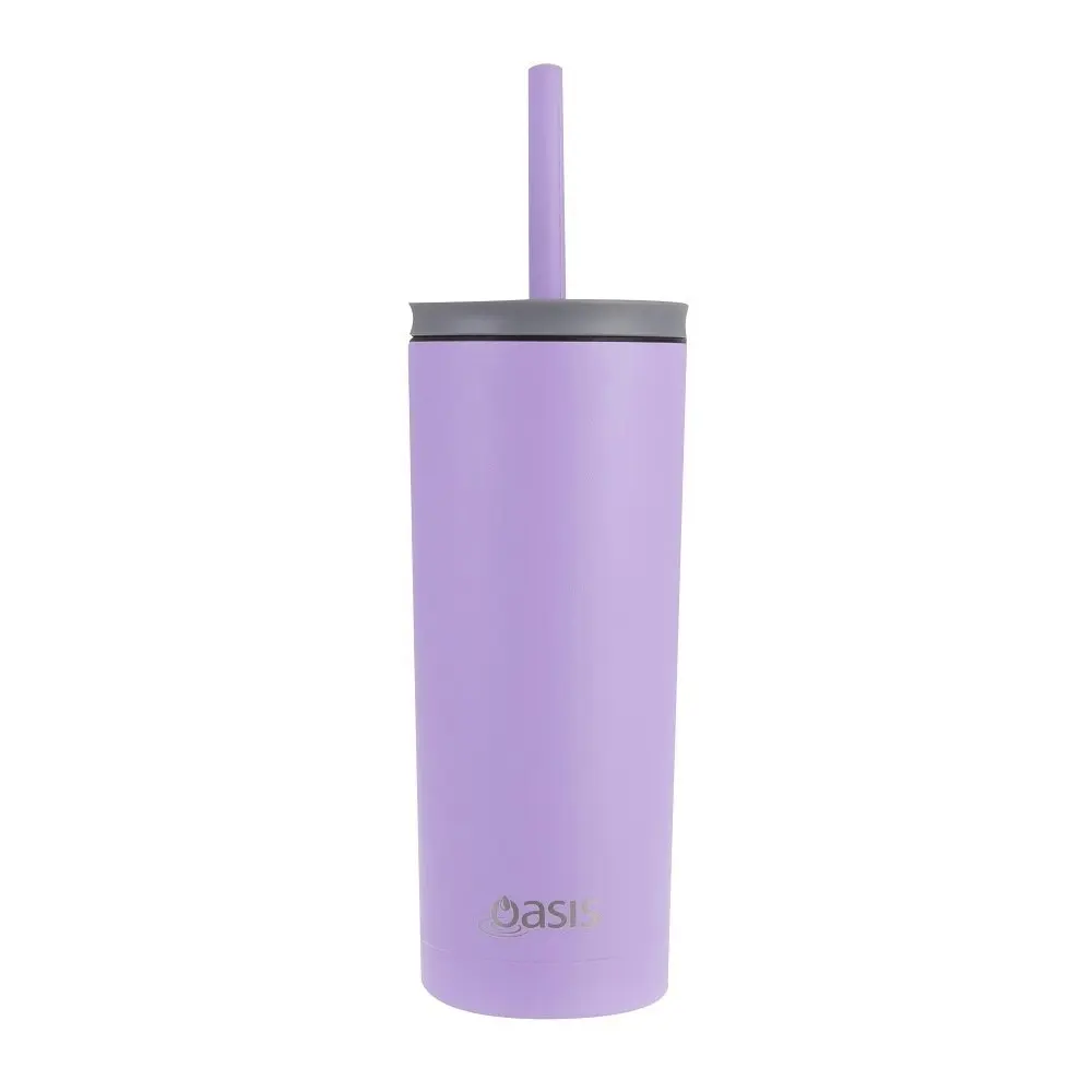 Oasis STAINLESS STEEL 600ml SUPER SIPPER WITH STRAW