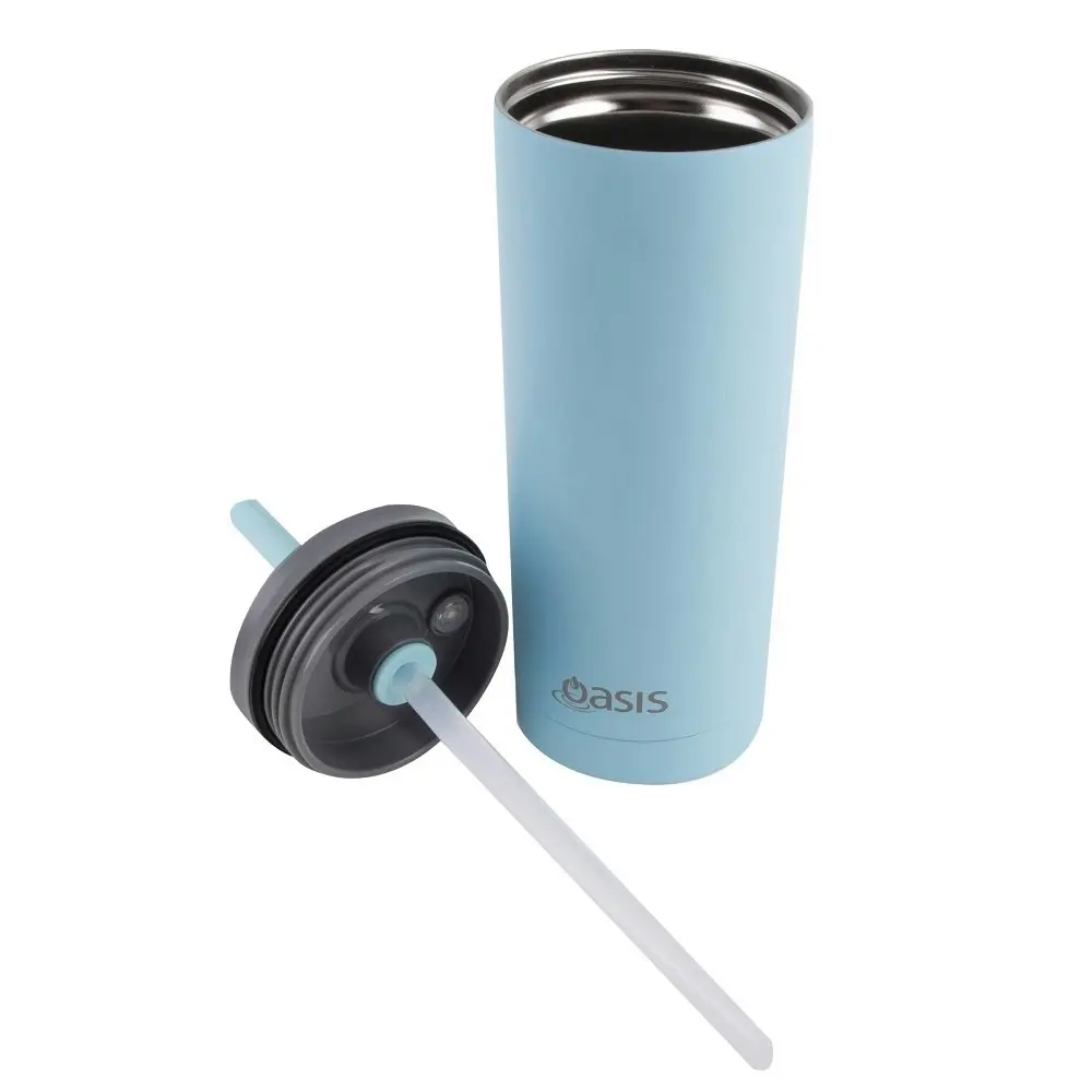 Oasis STAINLESS STEEL 600ml SUPER SIPPER WITH STRAW