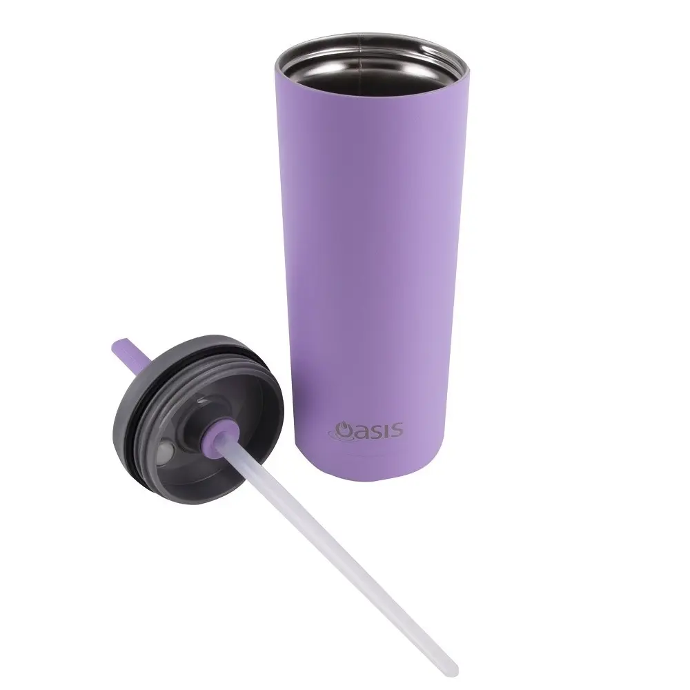 Oasis STAINLESS STEEL 600ml SUPER SIPPER WITH STRAW