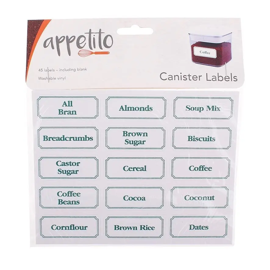 Appetito Canister Labels   Pack Of 45