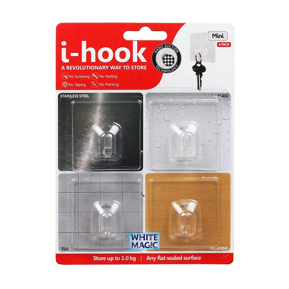 I-Hook MINI STORAGE HOOKS PACK 4