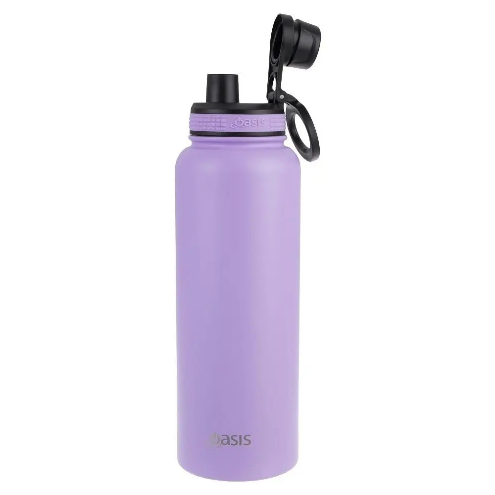 Oasis Stainless Steel Challenger Sports Bottle With Screw Cap 1.1l