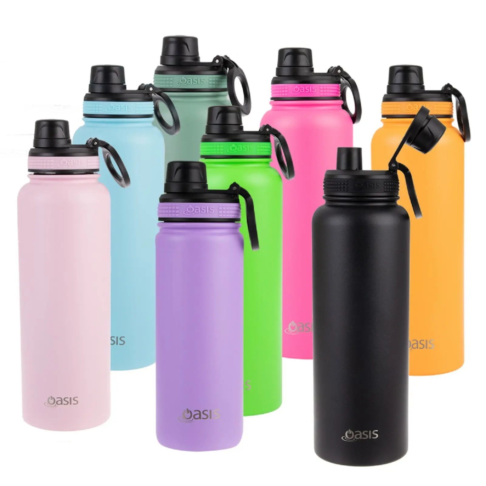 Oasis Stainless Steel Challenger Sports Bottle With Screw Cap 1.1l