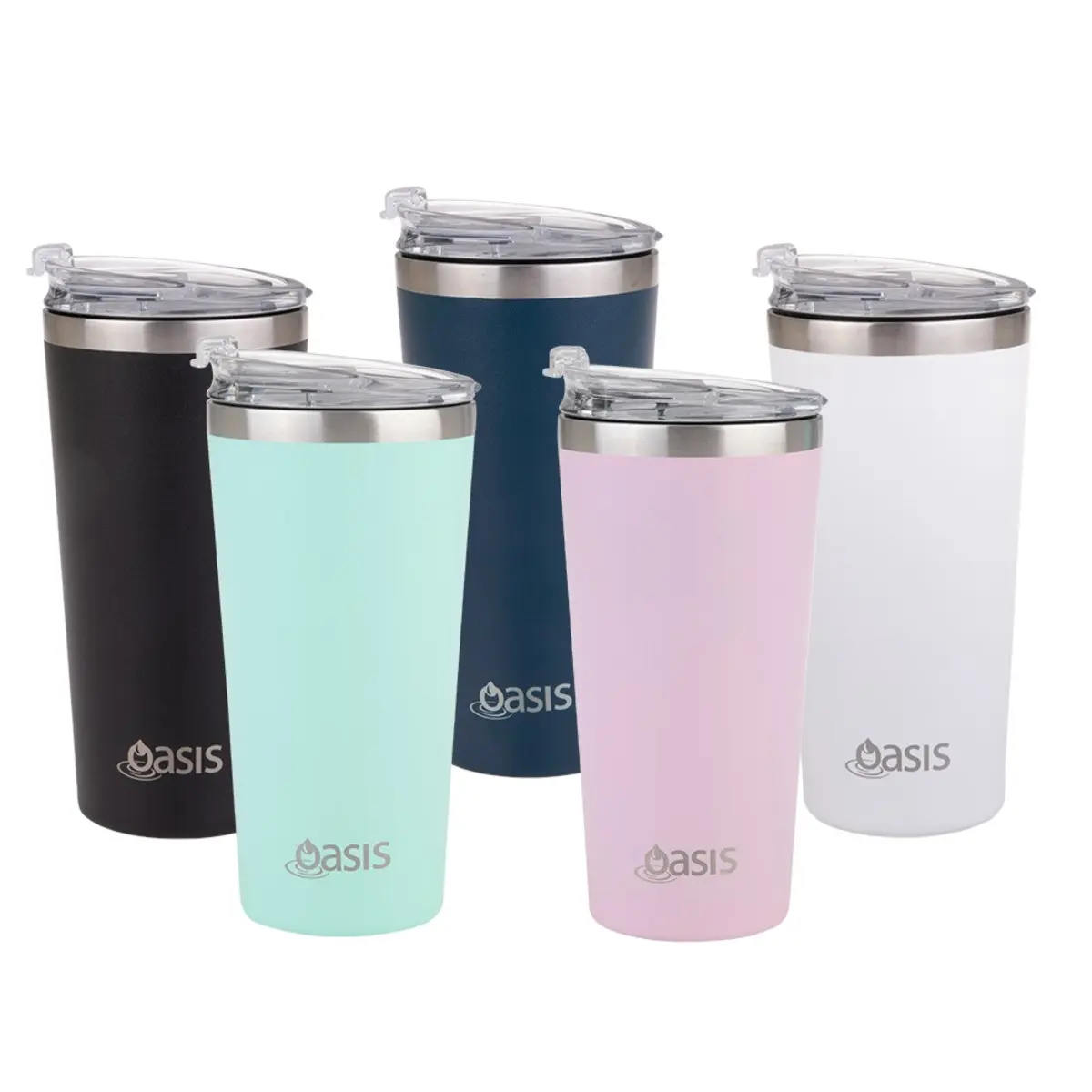 Oasis STAINLESS STEEL DOUBLE WALL TRAVEL MUG 480ml