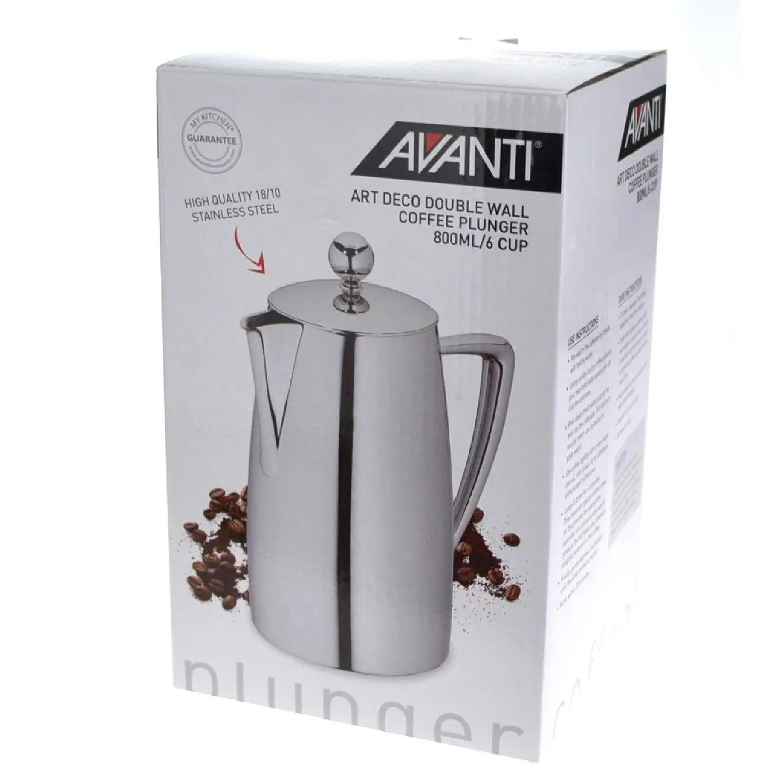 Avanti 6 Cup Art Deco Double Wall Coffee Plunger