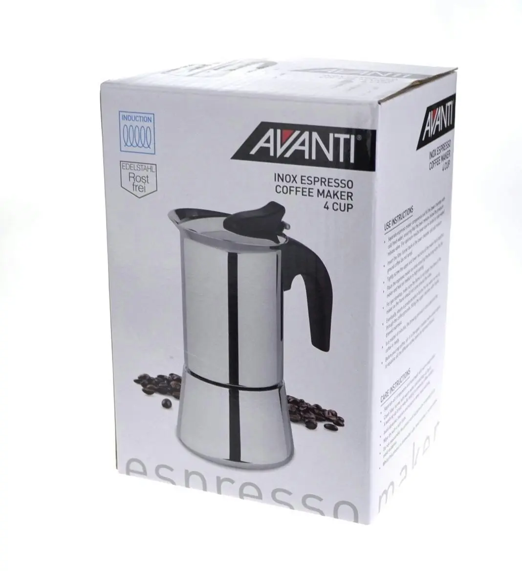 Avanti Inox Espresso Coffee Maker Stainless Steel Percolator