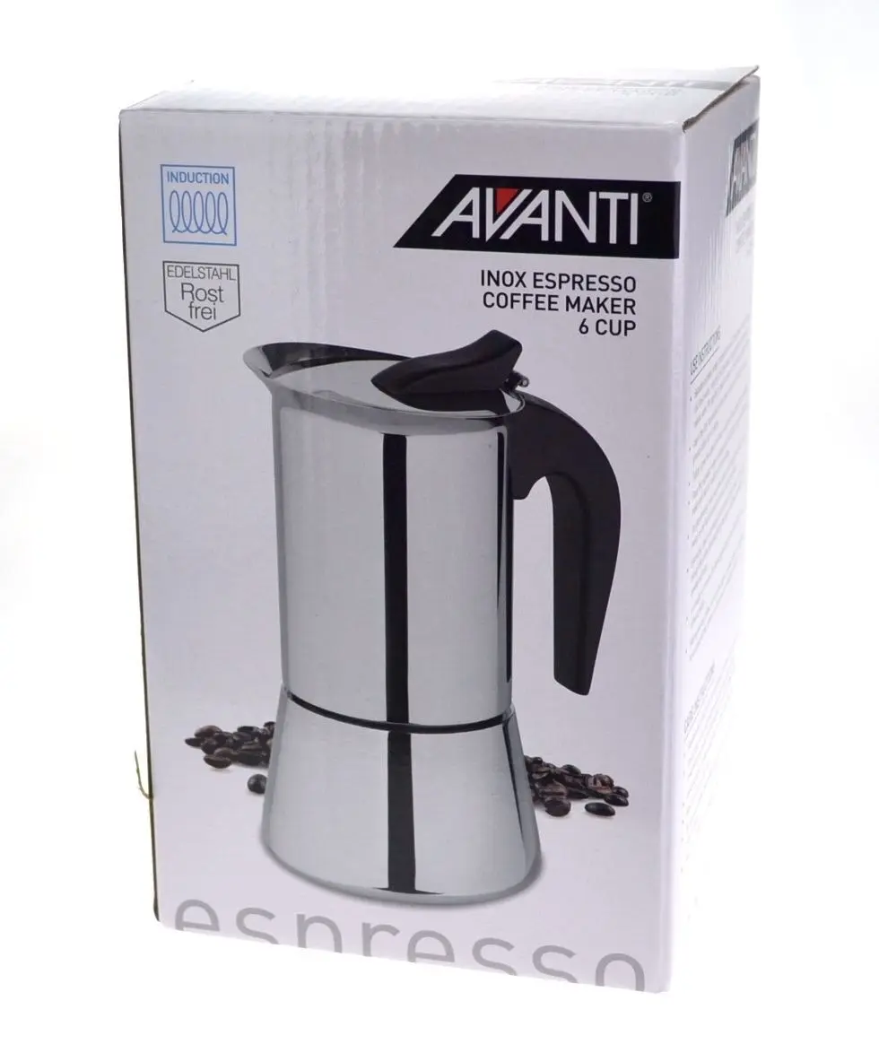 Avanti Inox Espresso Coffee Maker Stainless Steel Percolator