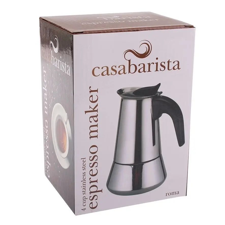 Casabarista Roma 4 Cup Stainless Steel Espresso Maker