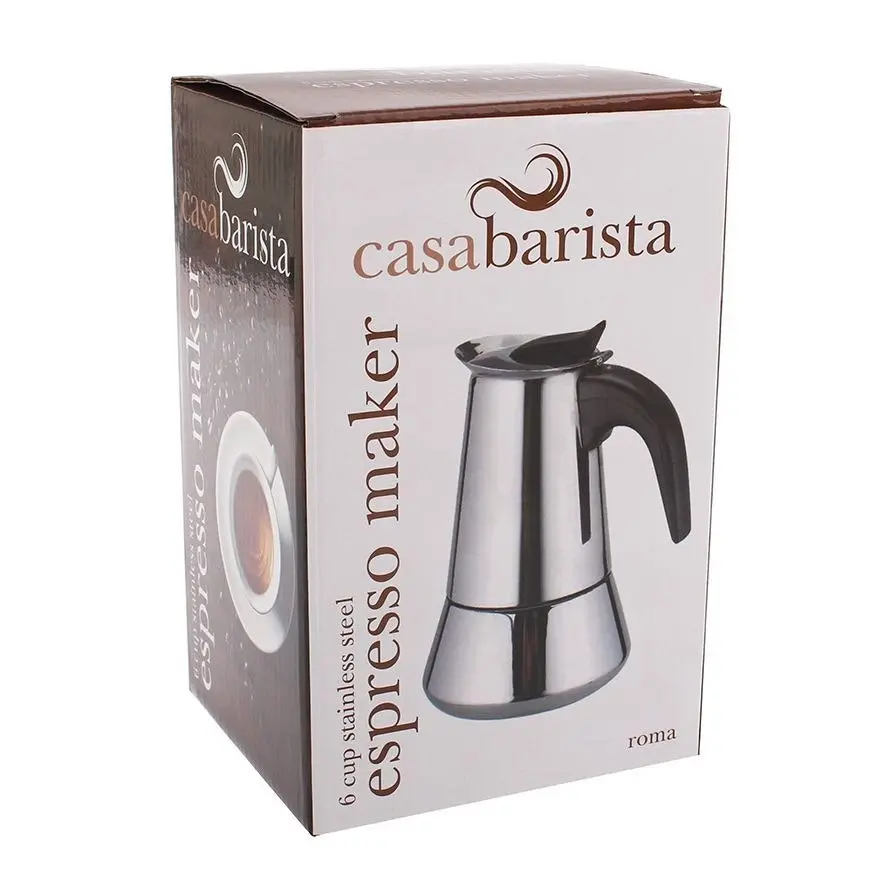 Casabarista Roma 6 Cup Stainless Steel Espresso Maker