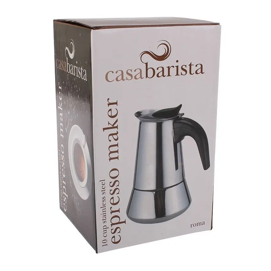 Casabarista Roma 10 Cup Stainless Steel Espresso Maker