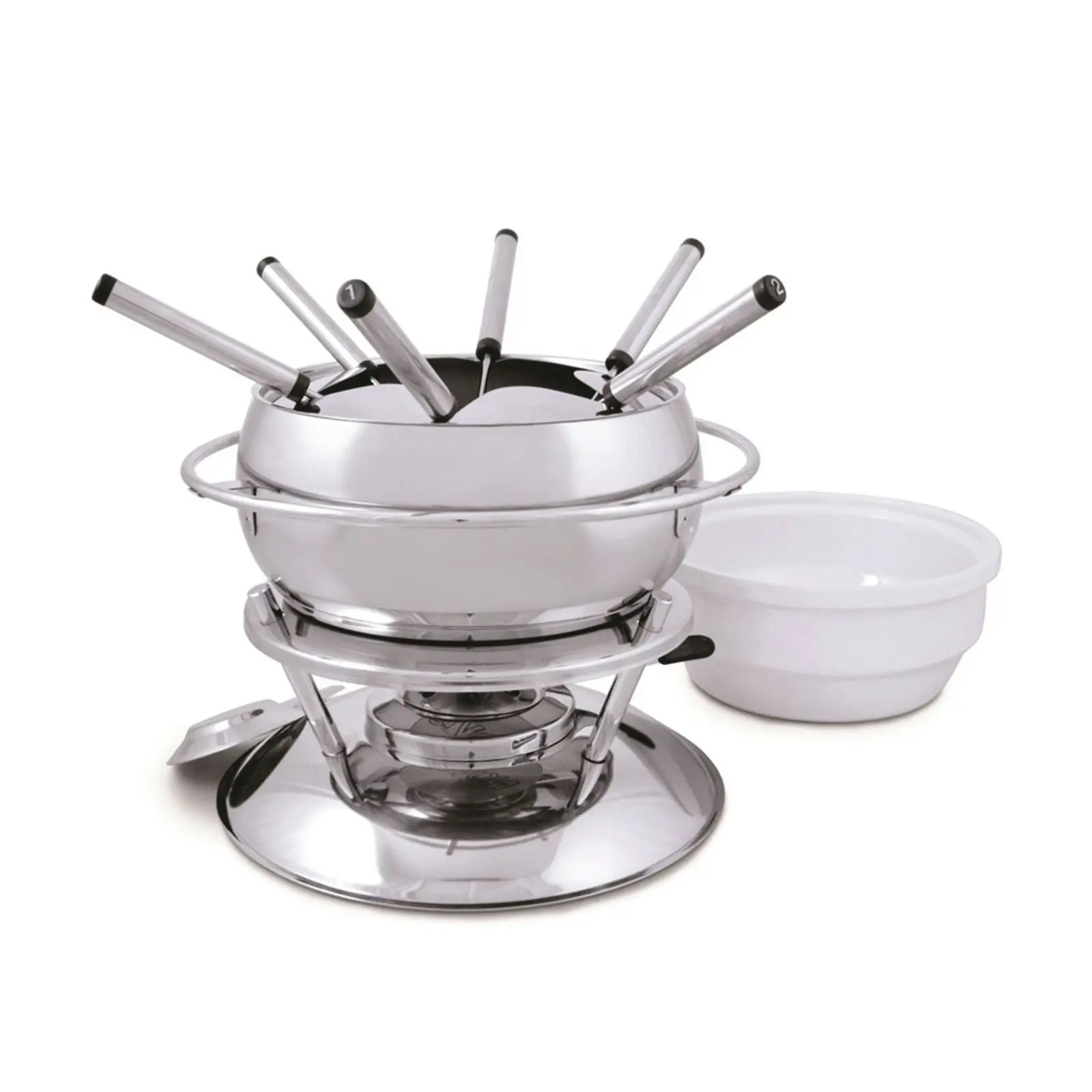 Swissmar Zuri 11 Piece Stainless Steel Fondue Set