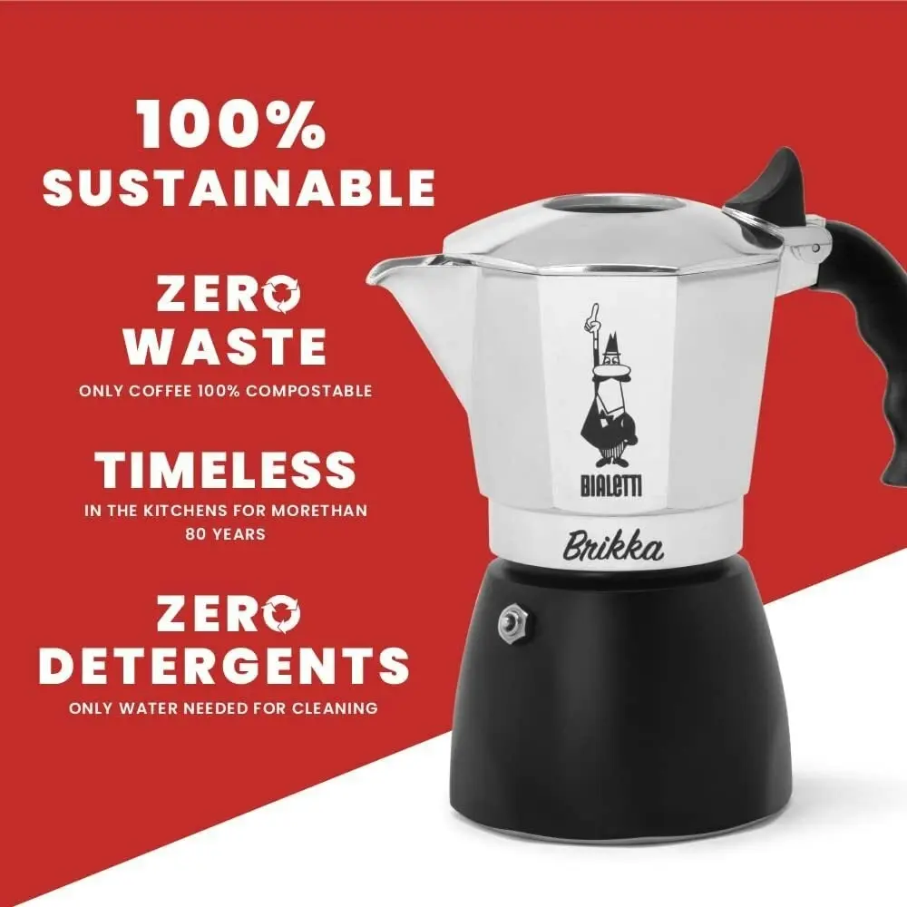 Bialetti Brikka 4 Cup Espresso Coffee Maker