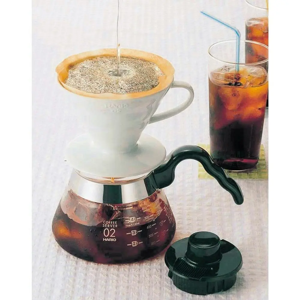 Hario V60   02 Ceramic Coffee Dripper With 100 Filter Papers