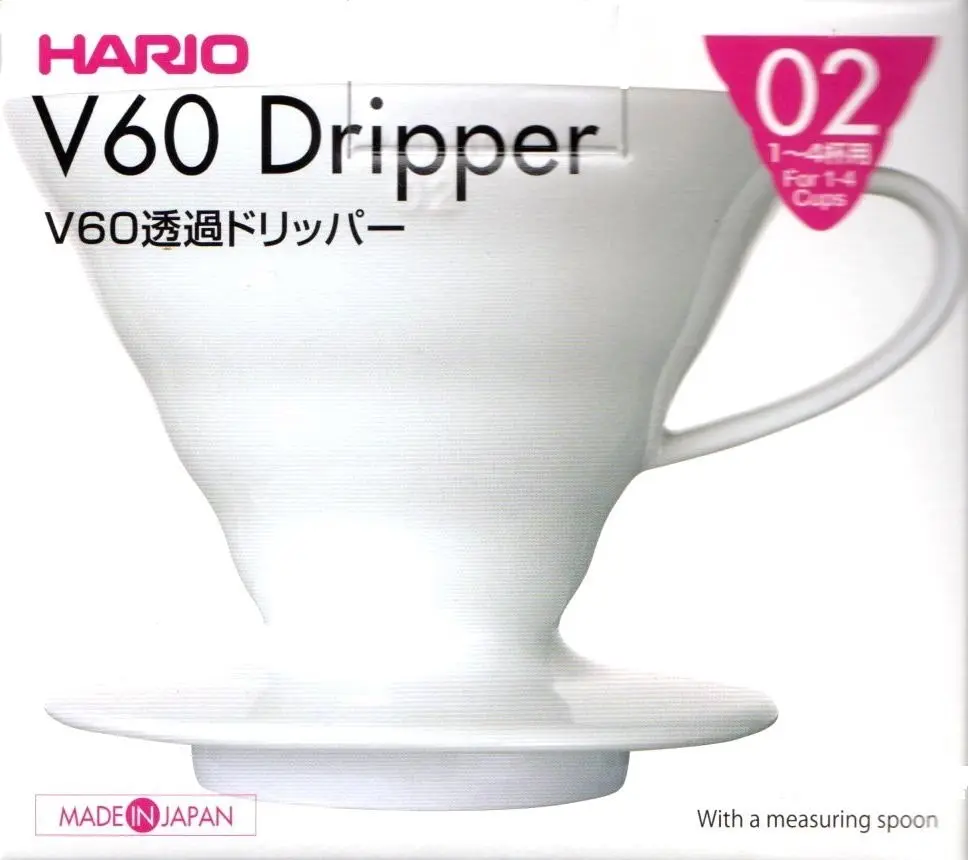 Hario V60   02 Ceramic Coffee Dripper With 100 Filter Papers