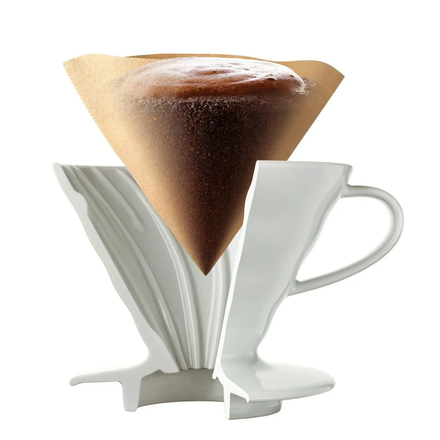 Hario V60   02 Ceramic Coffee Dripper With 100 Filter Papers