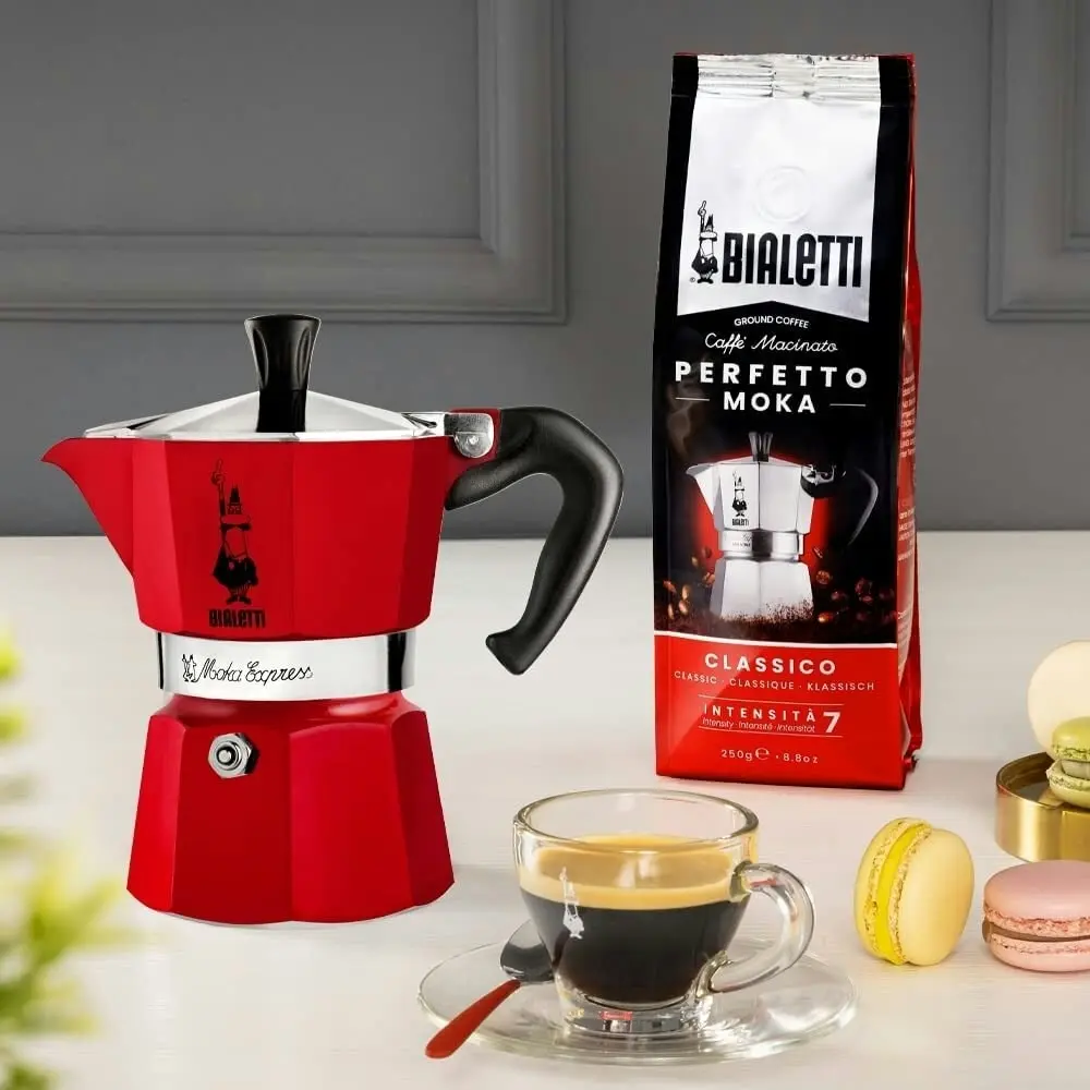 Bialetti Moka 6 Cup Red Espresso Maker