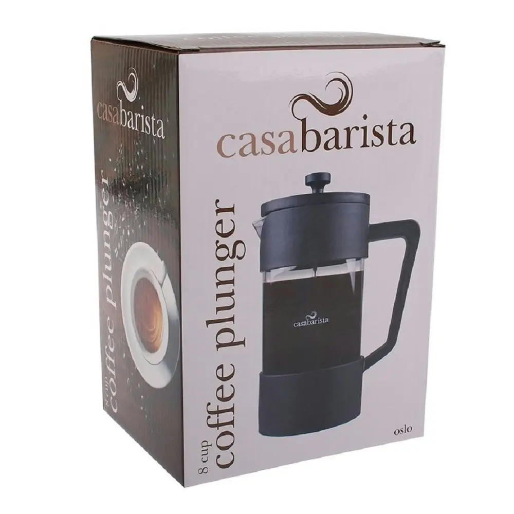 Casabarista Oslo Coffee Plunger 8 Cup 1 Litre   Black