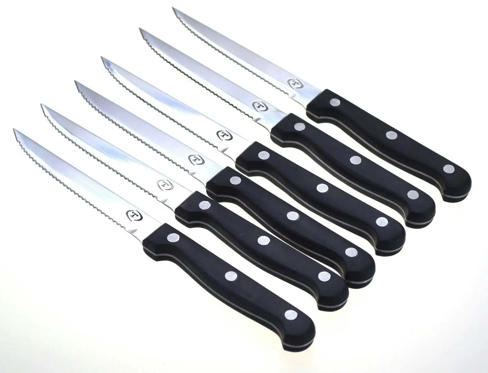 Trenton Pointed Tip Wood Handle Steak Knife Set Of 12