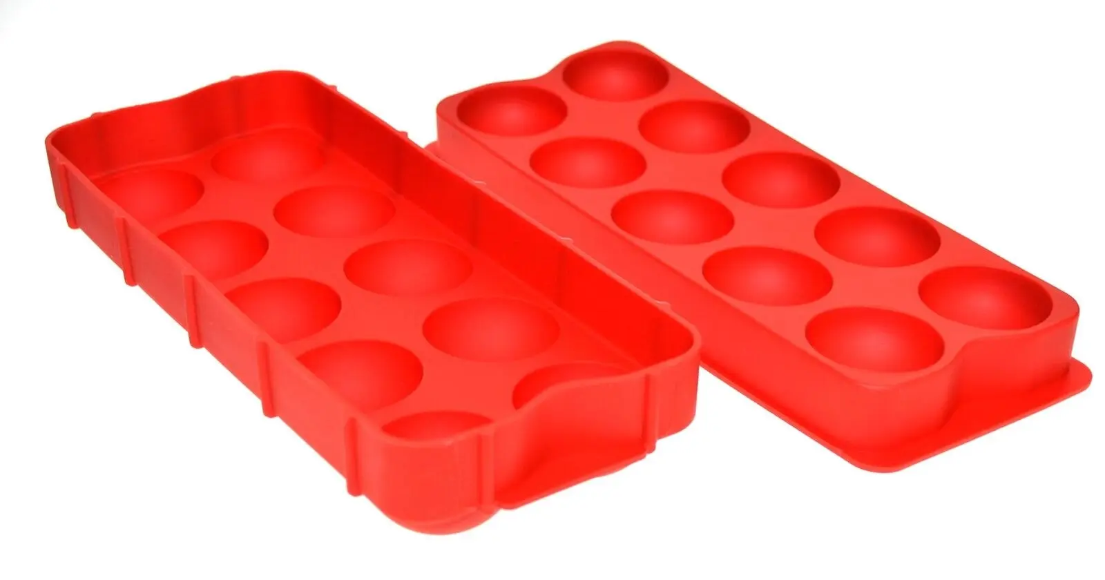 Round Ice Cube Tray Silicone Red