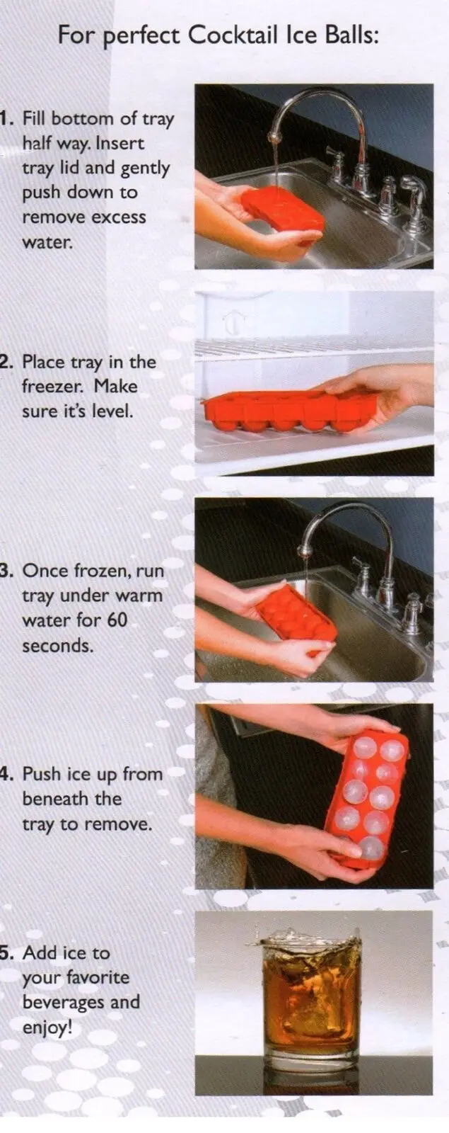 Round Ice Cube Tray Silicone Red