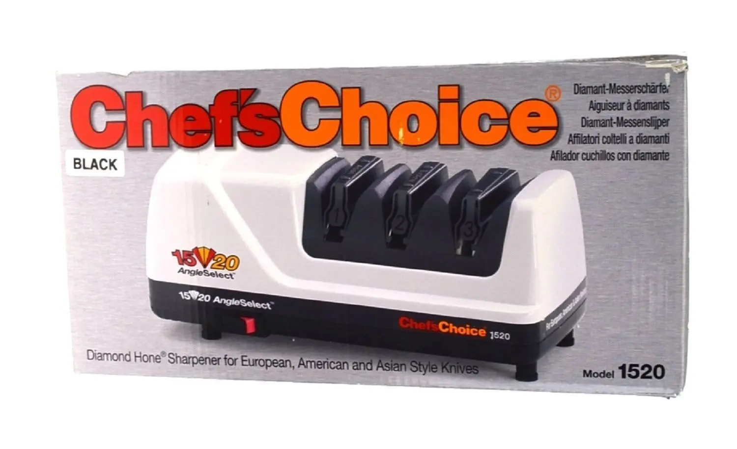 CHEFS CHOICE WHITE DIAMOND HONE ANGLESELECT ELECTRIC KNIFE SHARPENER MODEL 1520 Pro