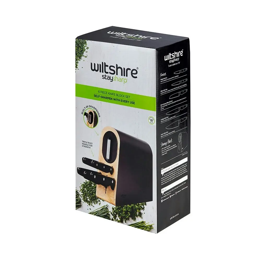 Wiltshire Staysharp Triple Rivet 6pc Knife Block Set