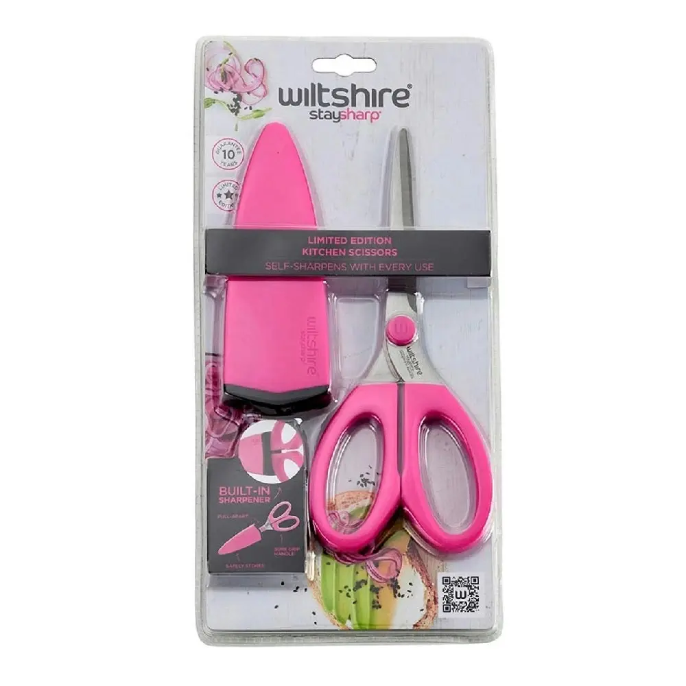 Wiltshire Staysharp Kitchen Scissors With Sharpener Pink