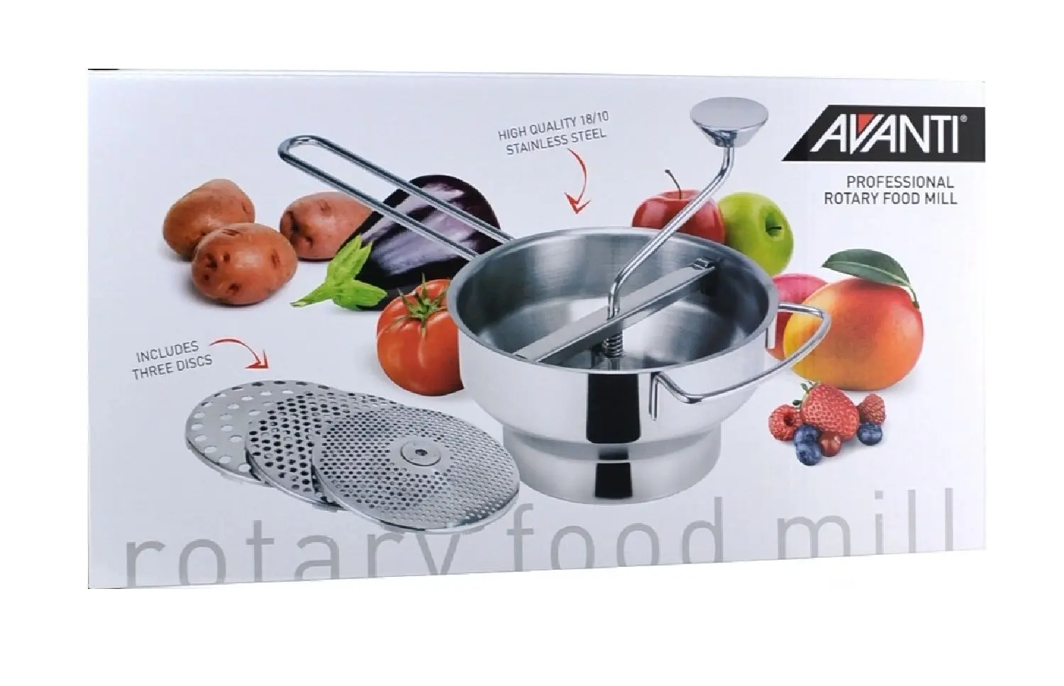 Avanti Professional Rotary Food Mill With 3 Blades