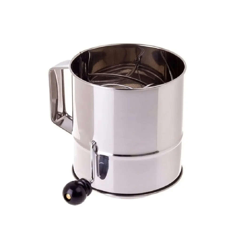 Appetito Stainless Steel 5 Cup Flour Sifter Crank