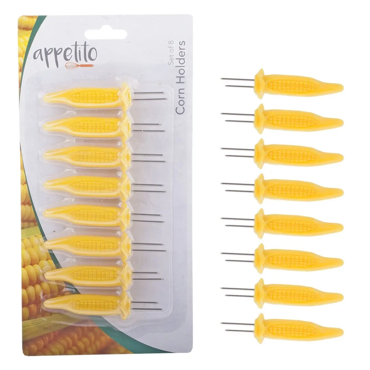 Appetito Corn Holders   Set Of 8