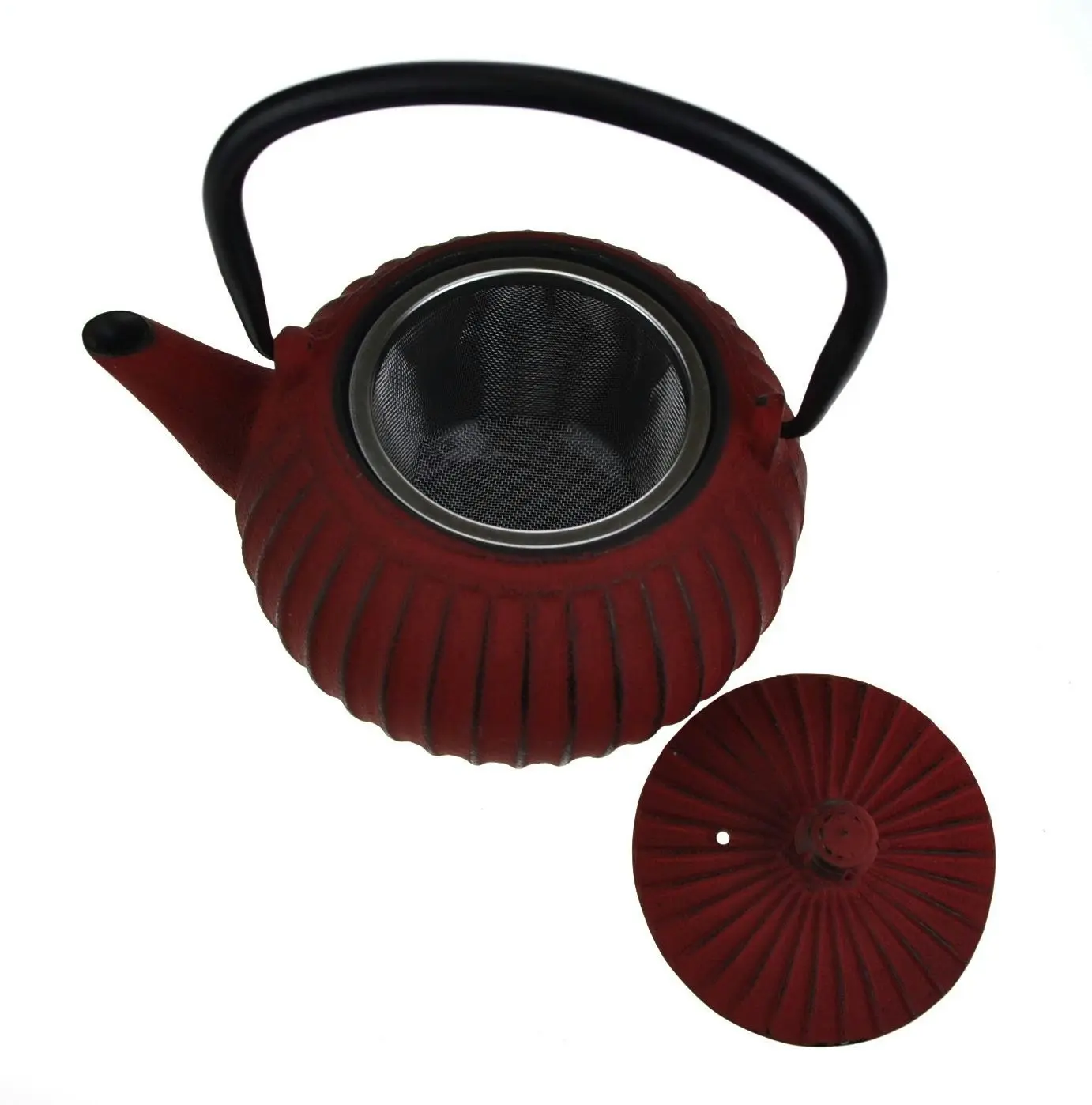 Teaology CAST IRON TEAPOT - RIBBED RED 500ml