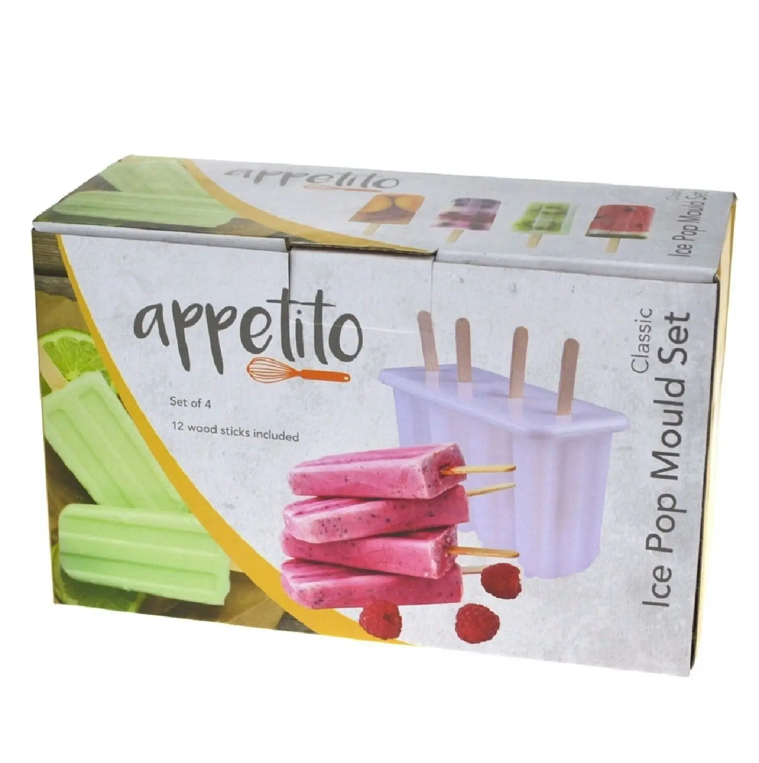 Appetito Classic Ice Pop Mould Set Of 4