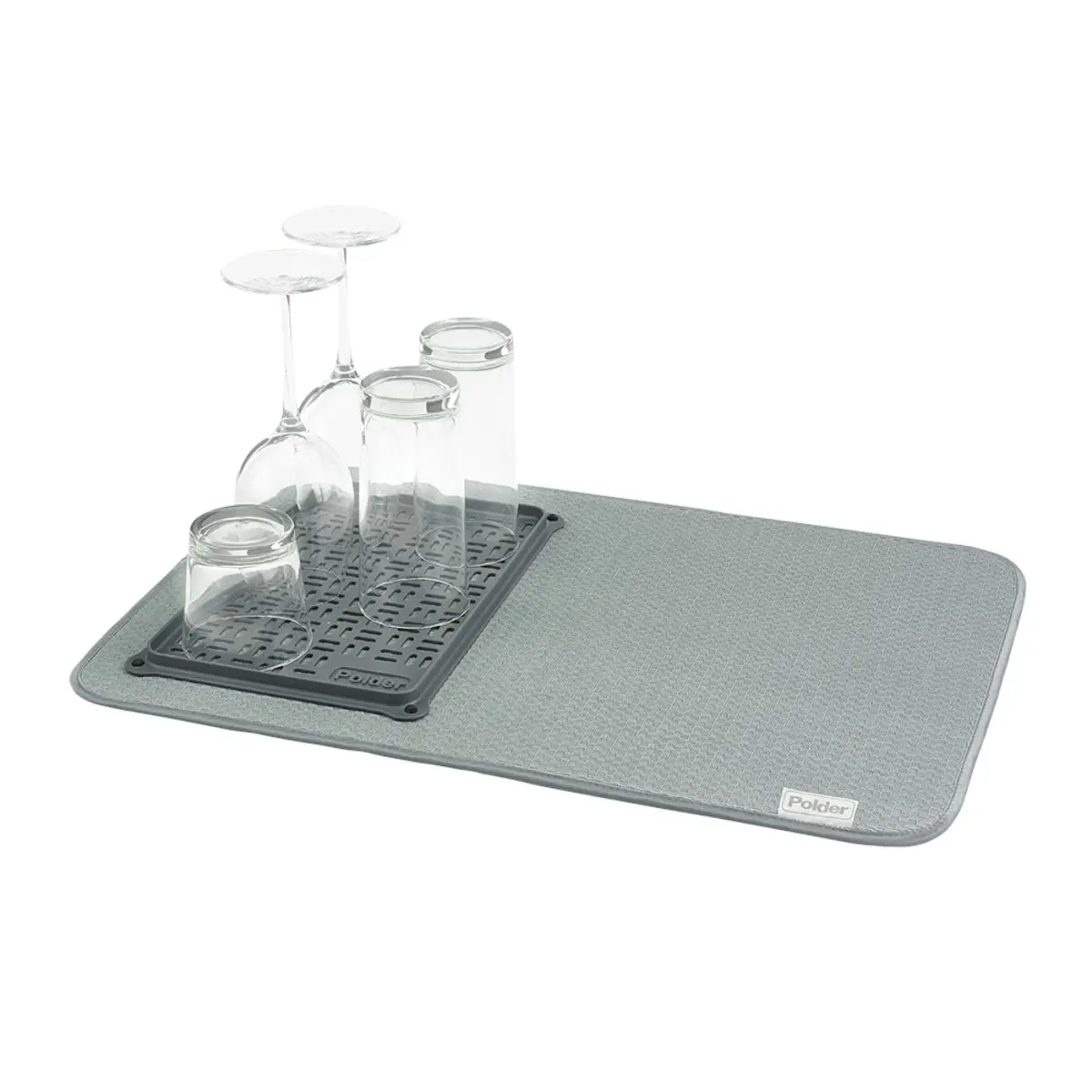 Polder Microfibre Drying Mat With Glass Tray