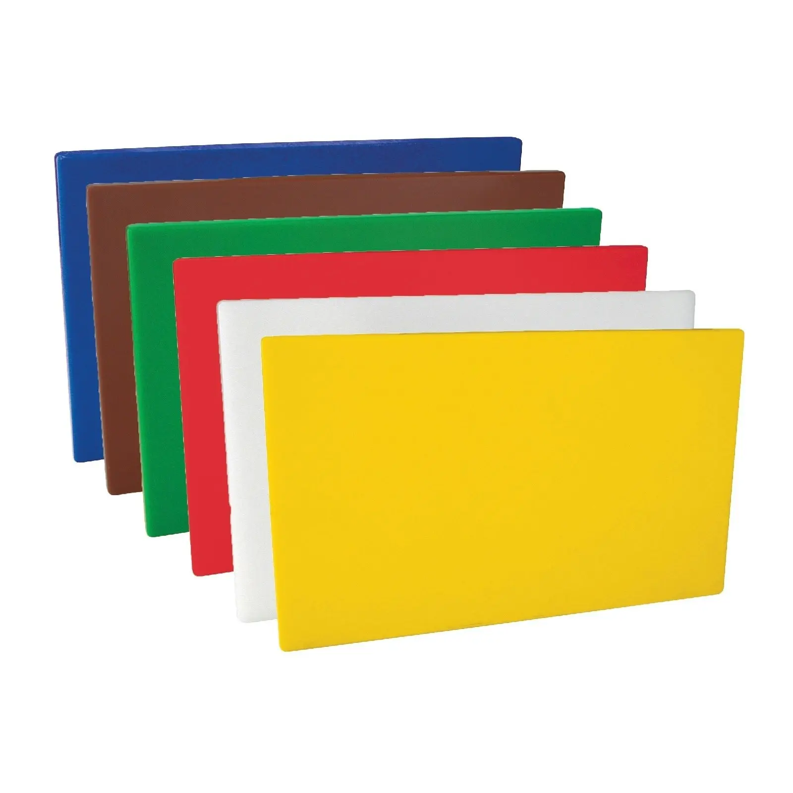 POLYETHYLENE COLOUR CODED CUTTING BOARD HACCP 250 x 400 x 13 mm - SET OF 6