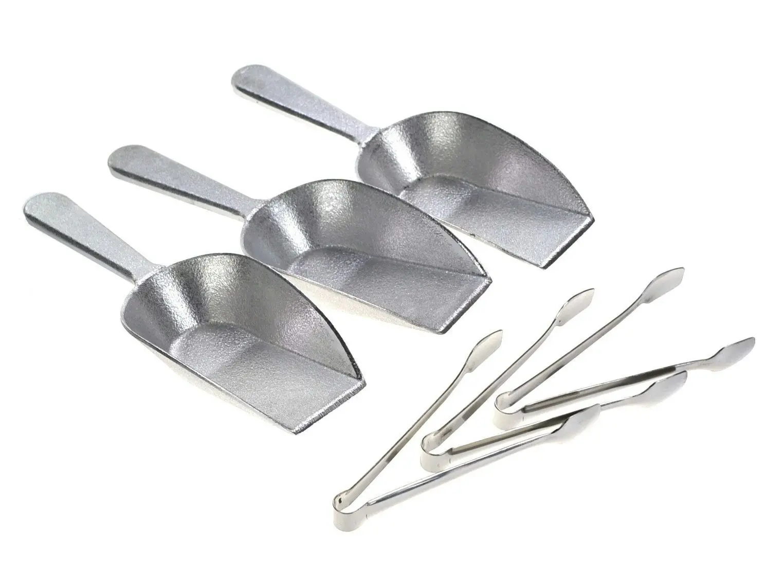 CANDY BAR PACK FLAT SCOOP (6 Flat Scoops & 6 Sugar Tongs)