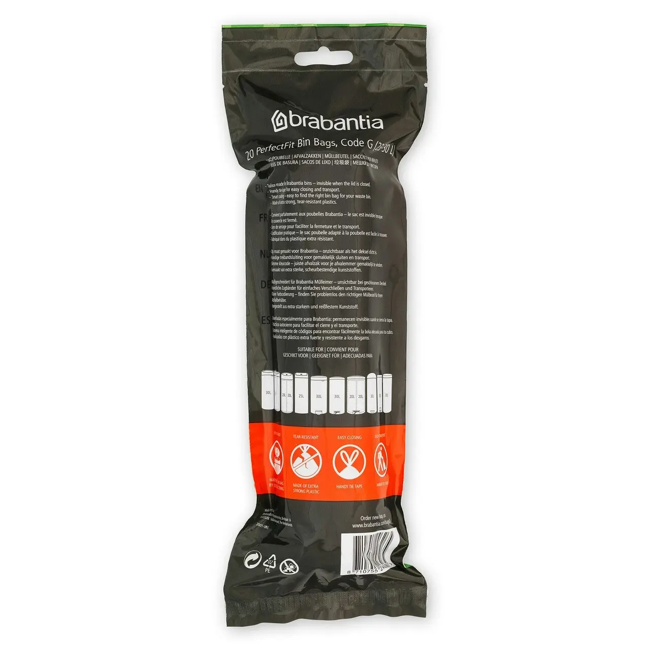 Brabantia Bin Liners G 23   30 Litre   20 Waste Bags