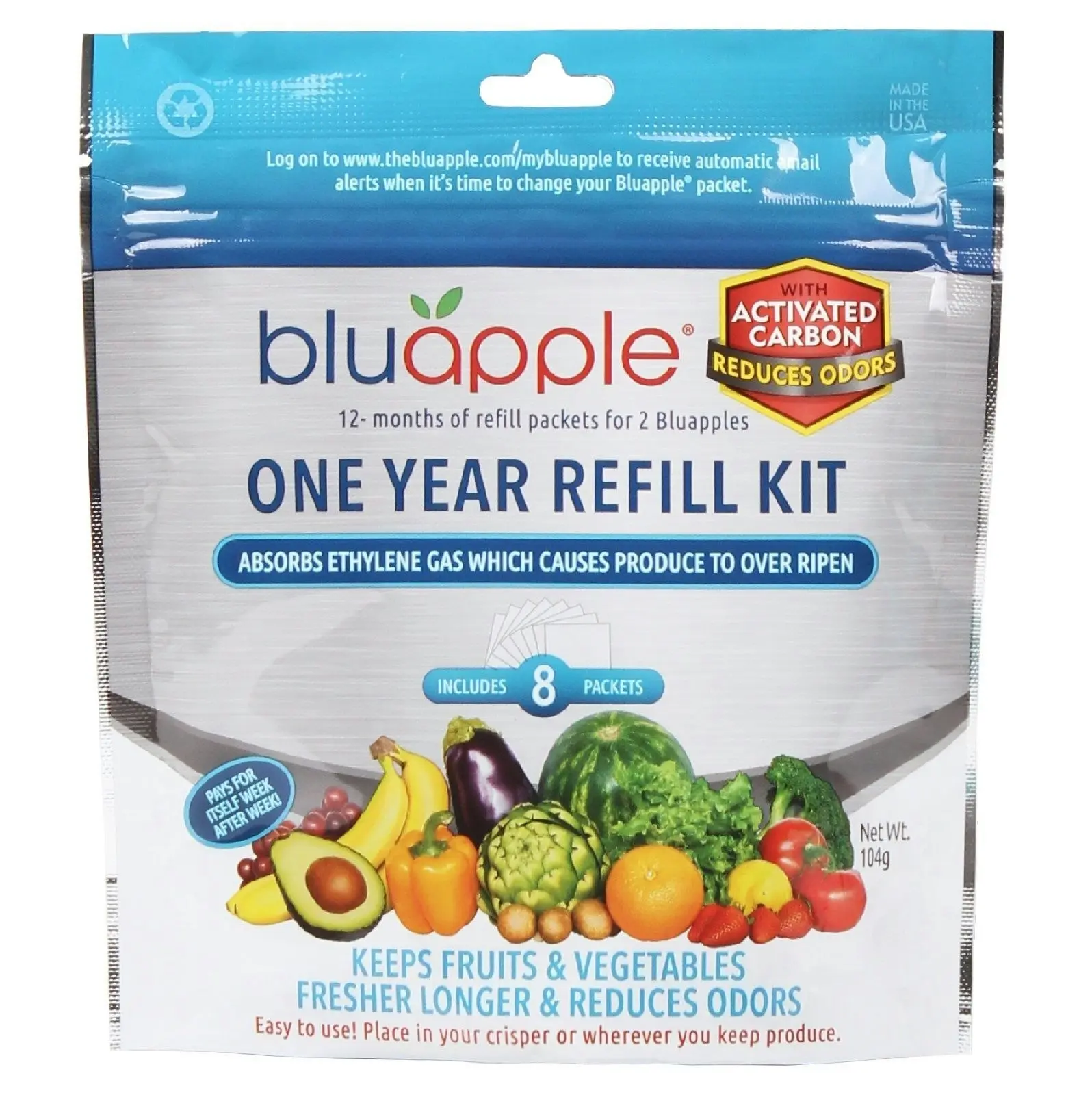 Bluapple Classic + Activated Carbon Fruit & Vegetable Life Extender Combo Pack