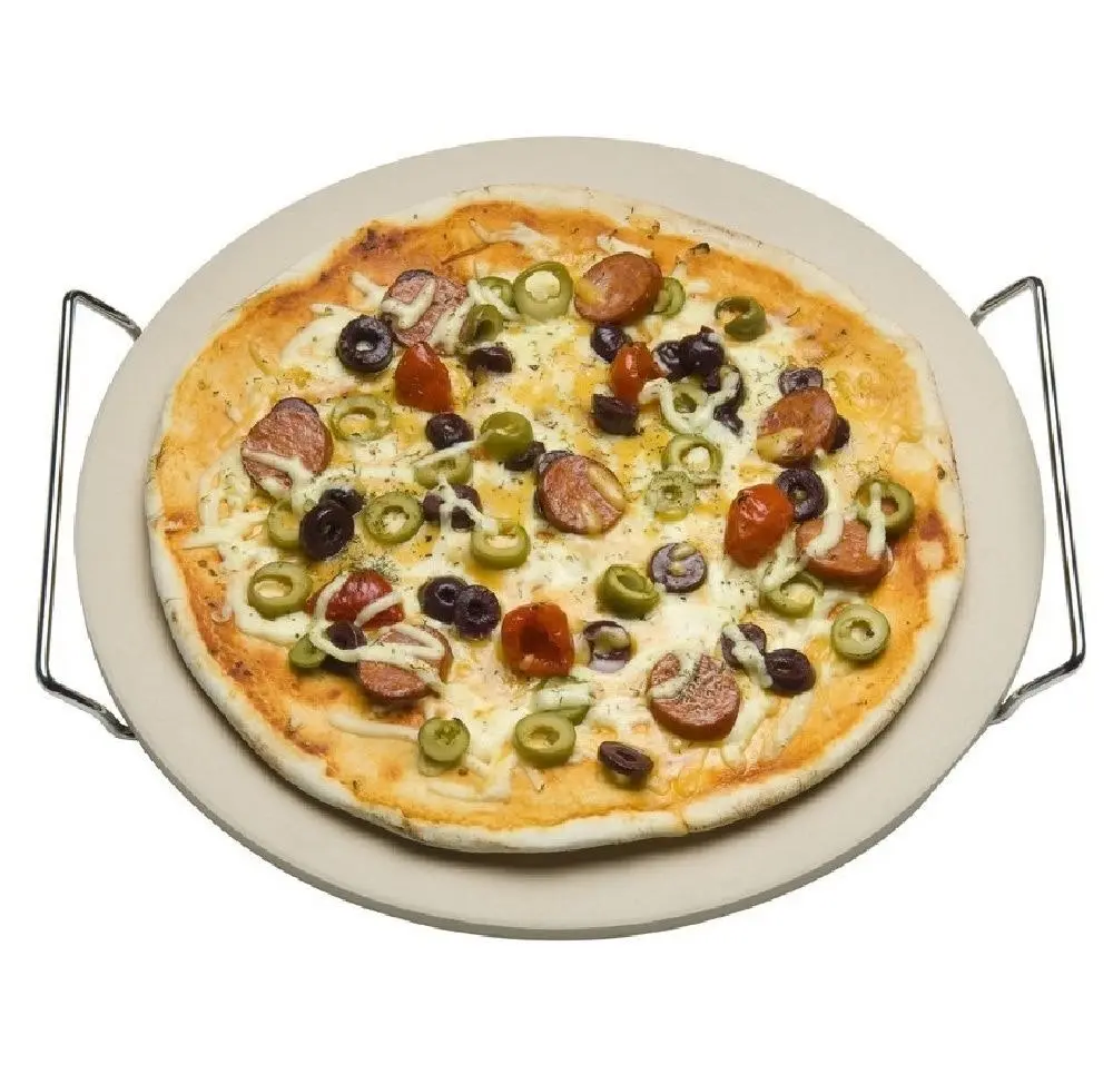 33cm PIZZA STONE WITH SERVING RACK