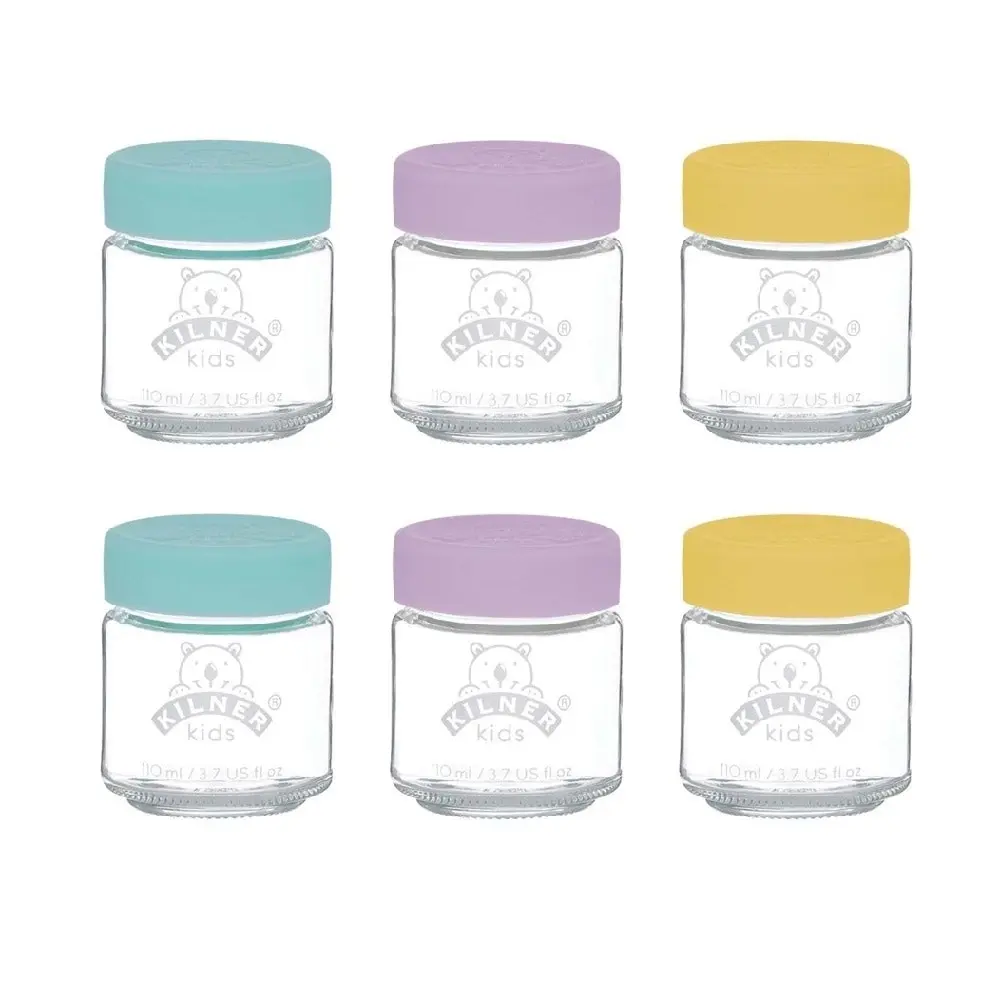 Kilner SET 6 KIDS GLASS STORAGE JARS 110ml