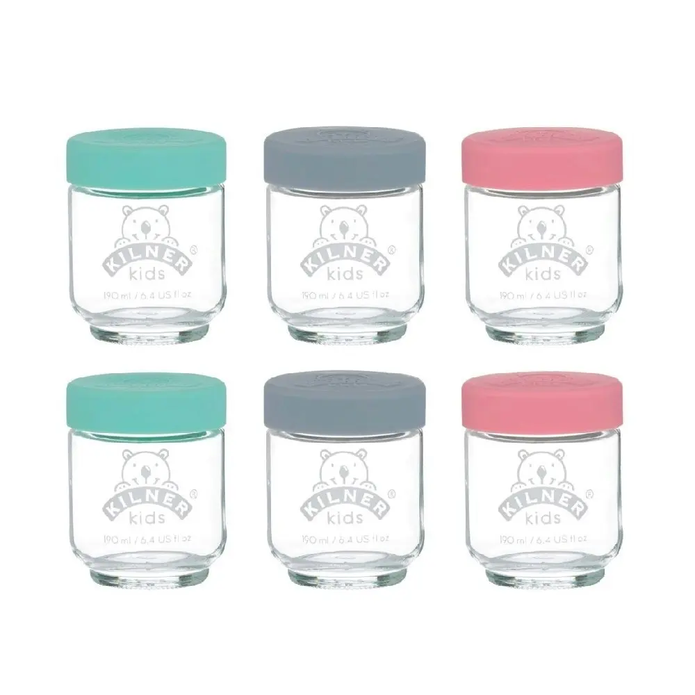 Kilner SET 6 KIDS GLASS STORAGE JARS 190ml