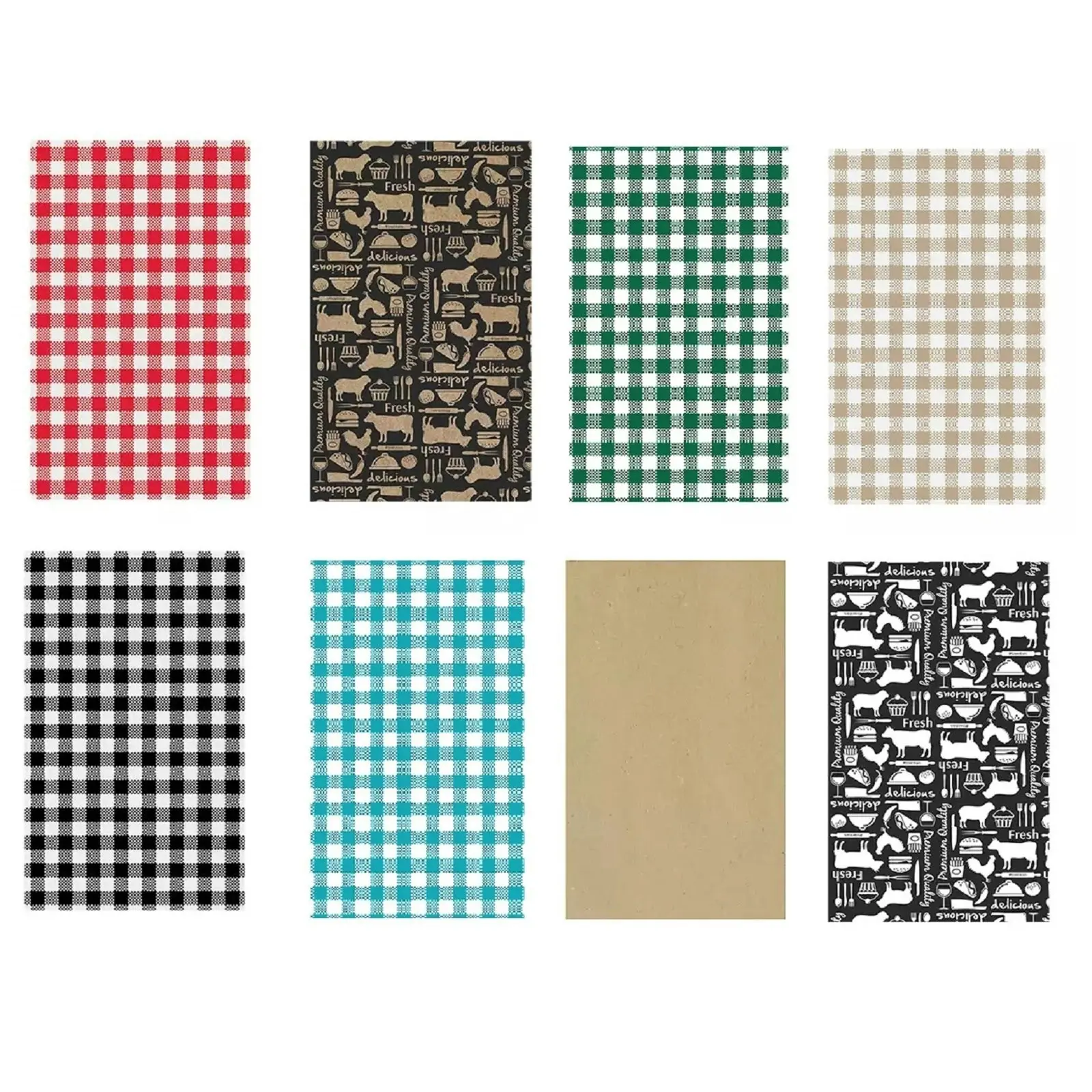 Gingham Greaseproof Paper   Pack 200