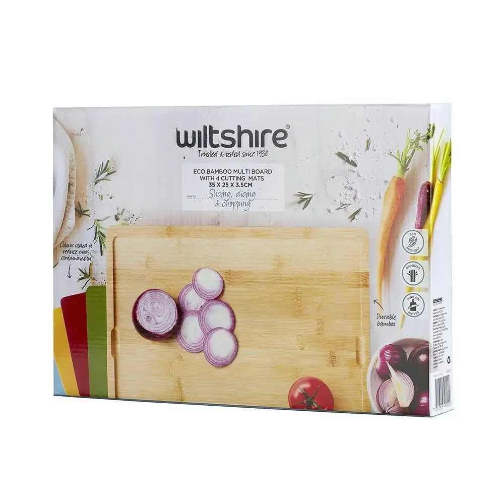 Wiltshire Eco Bamboo Multi Board   Set 4 Cutting Mats