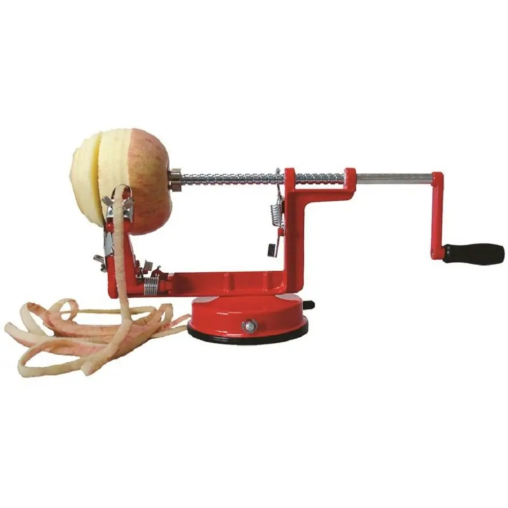 Appetito Red Apple Peeler And Corer With Suction Base