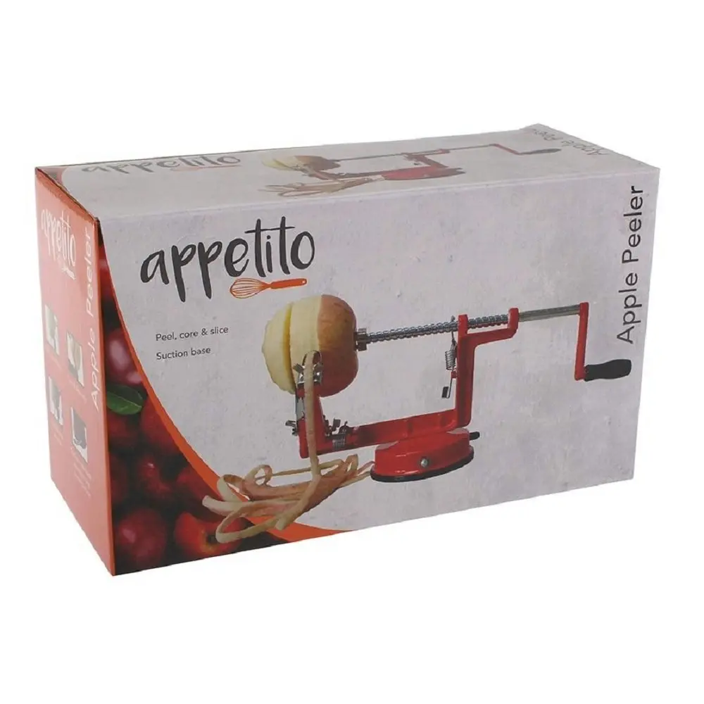 Appetito Red Apple Peeler And Corer With Suction Base