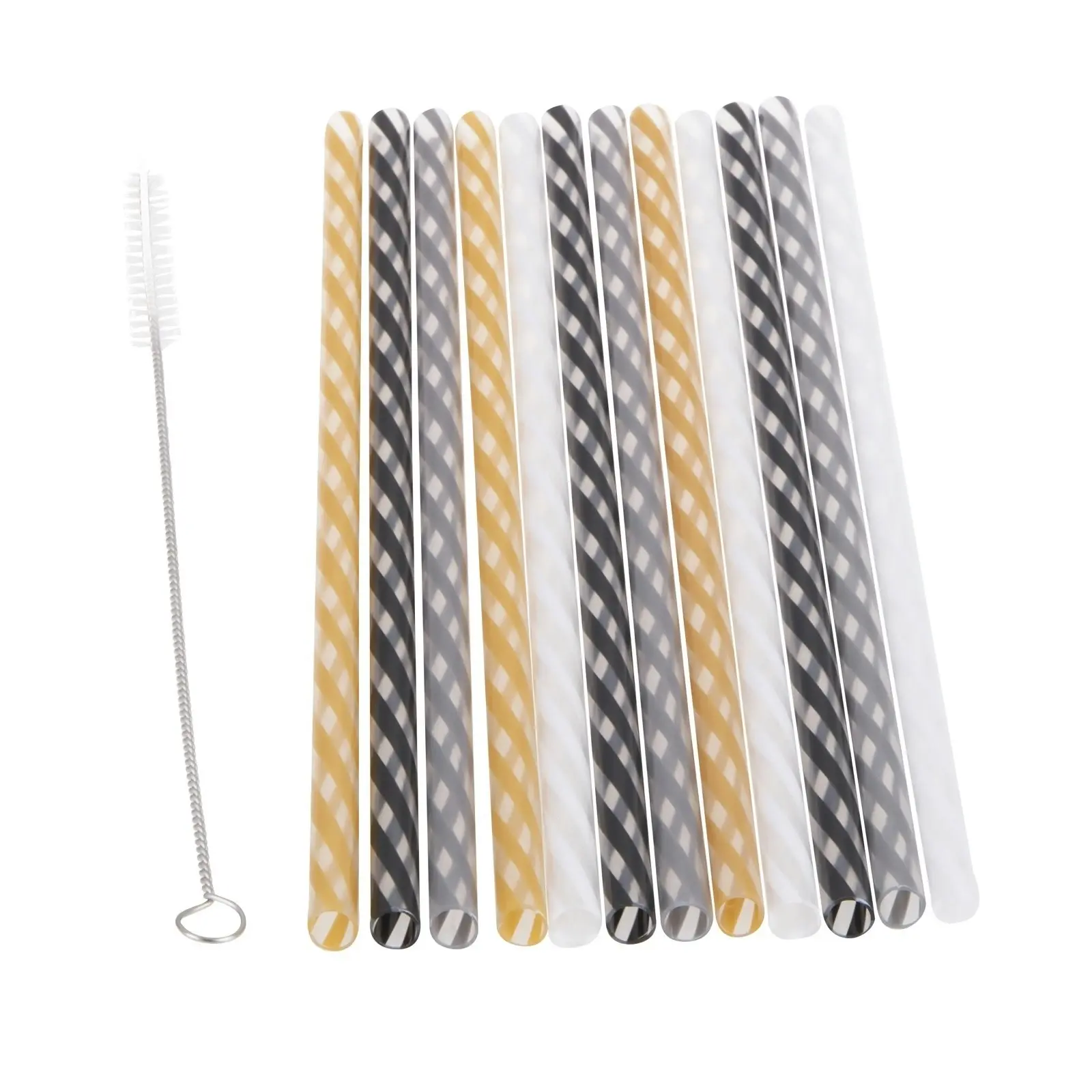 Appetito Set 24 Reusable Glitz & Glam Straws + Cleaning Brush