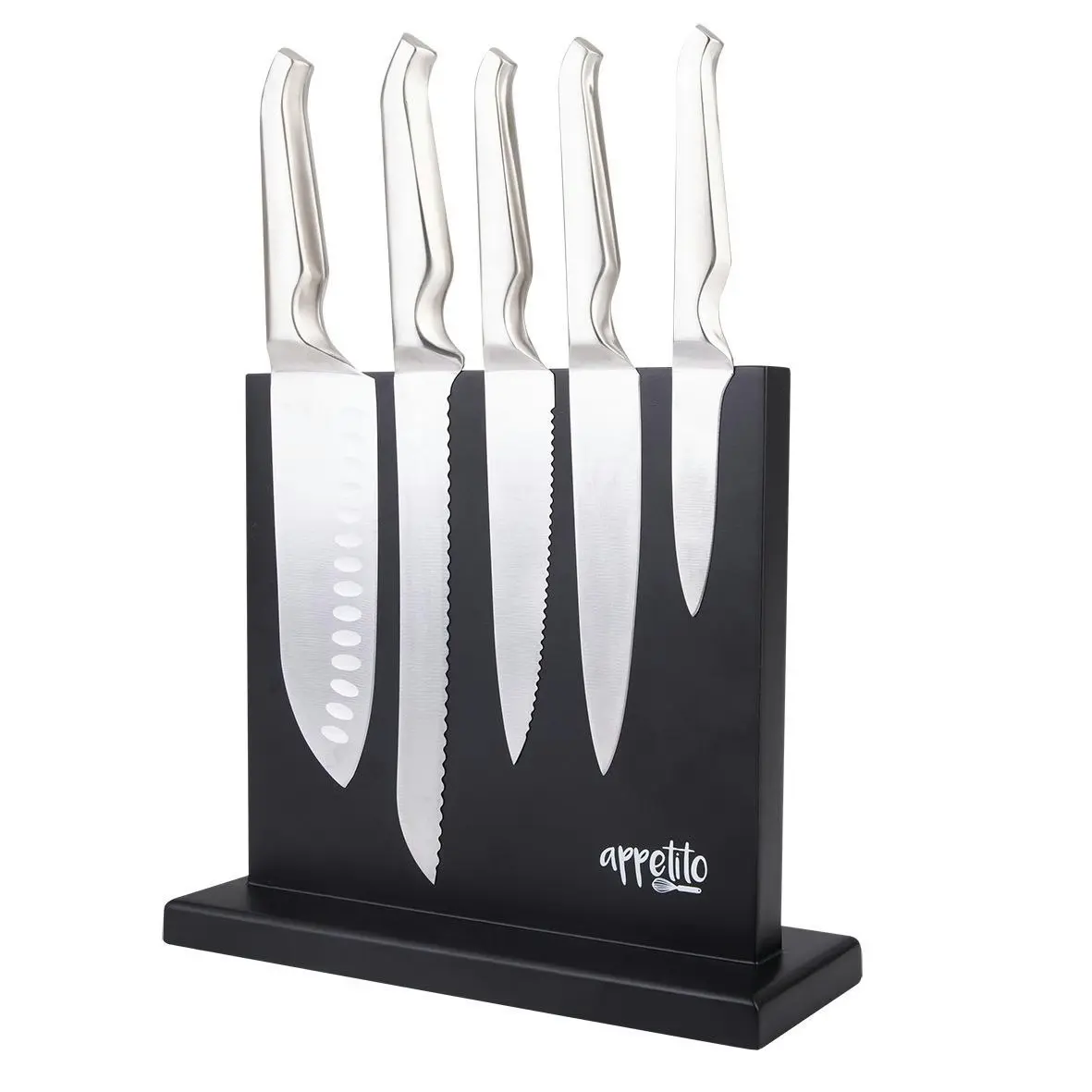 Appetito Magnetic Knife Stand Double Sided   Matte Black