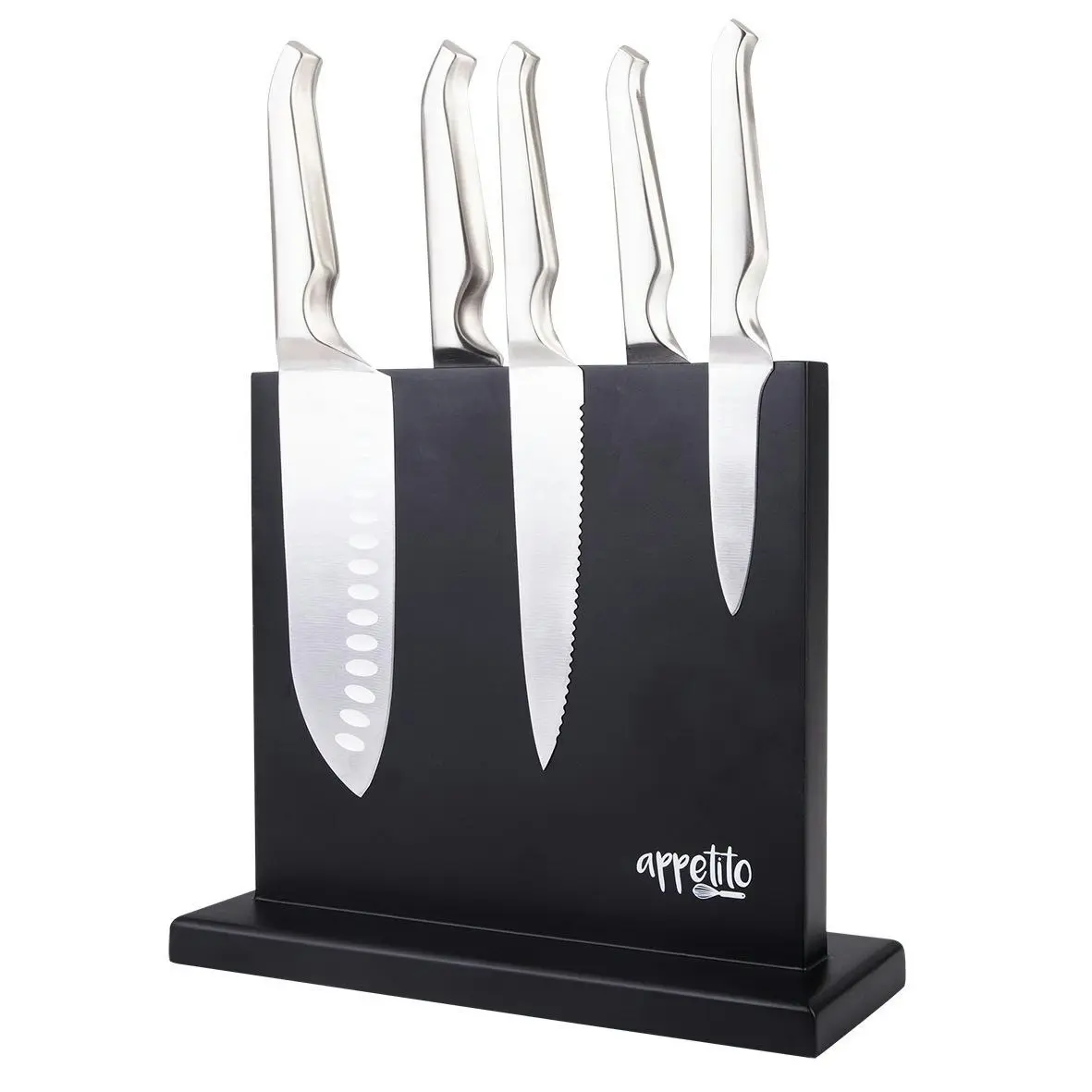 Appetito Magnetic Knife Stand Double Sided   Matte Black