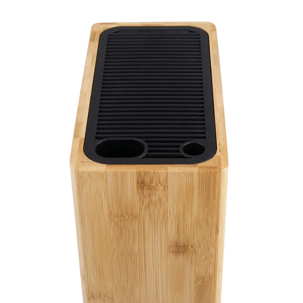 Appetito Rectangle Universal Knife Block   Bamboo