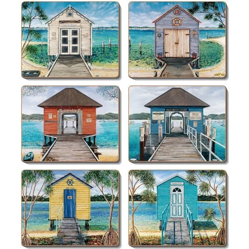 Cinnamon Coasters Cork Backed   Set Of 6