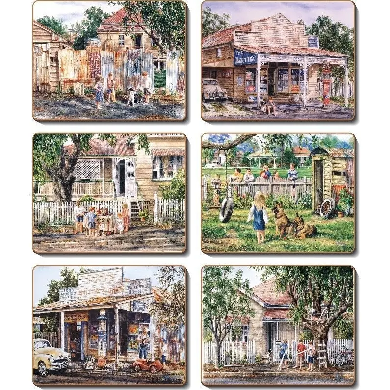 Cinnamon Coasters Cork Backed   Set Of 6